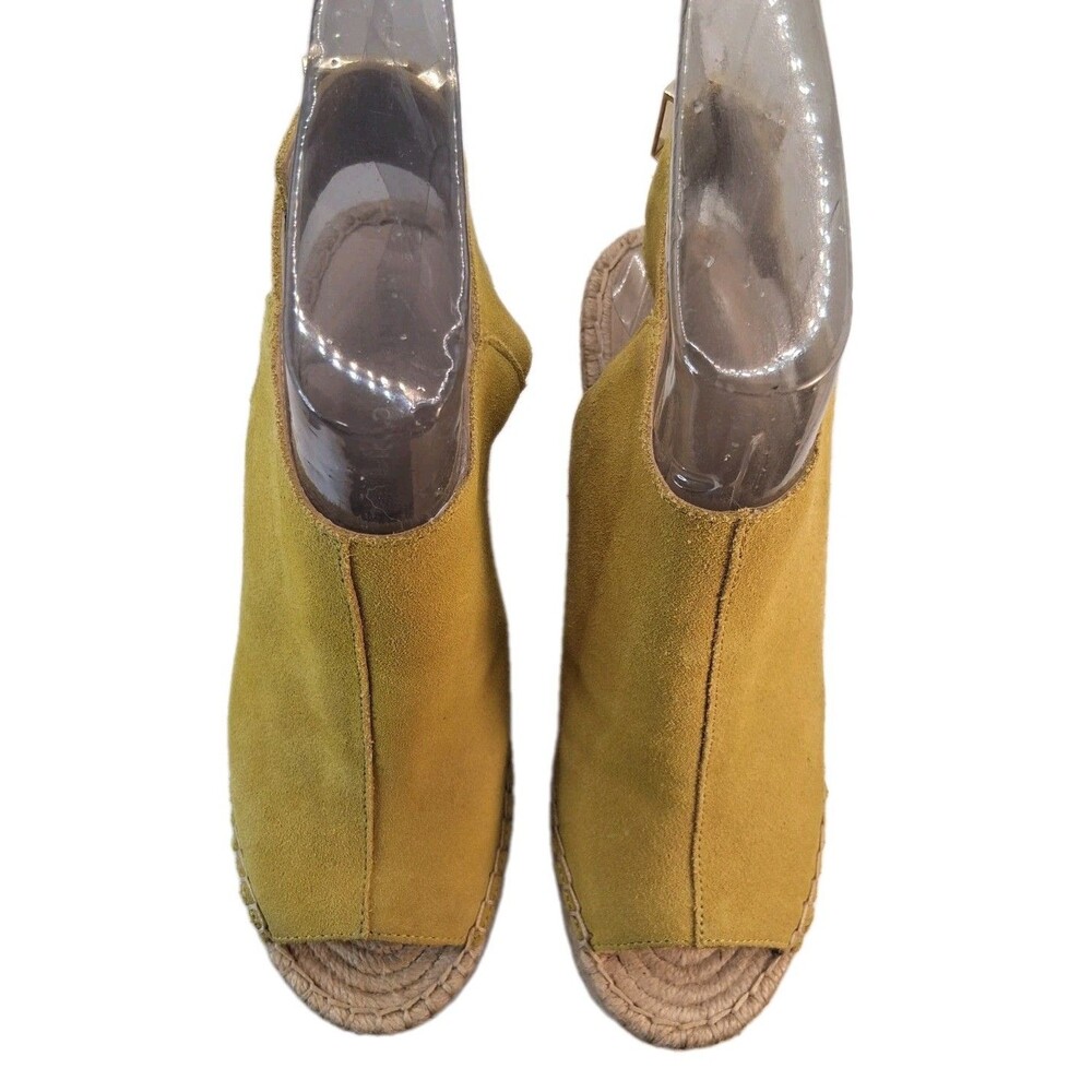 Kenneth Cole NY Olivia Yellow Suede Espadrille Wedge Sandals Ankle Strap Sz 6.5 - Picture 3 of 13